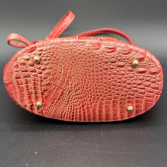 Brahmin Metallic Coral Pink Embossed Shoulder Bag - Picture 6 of 11
